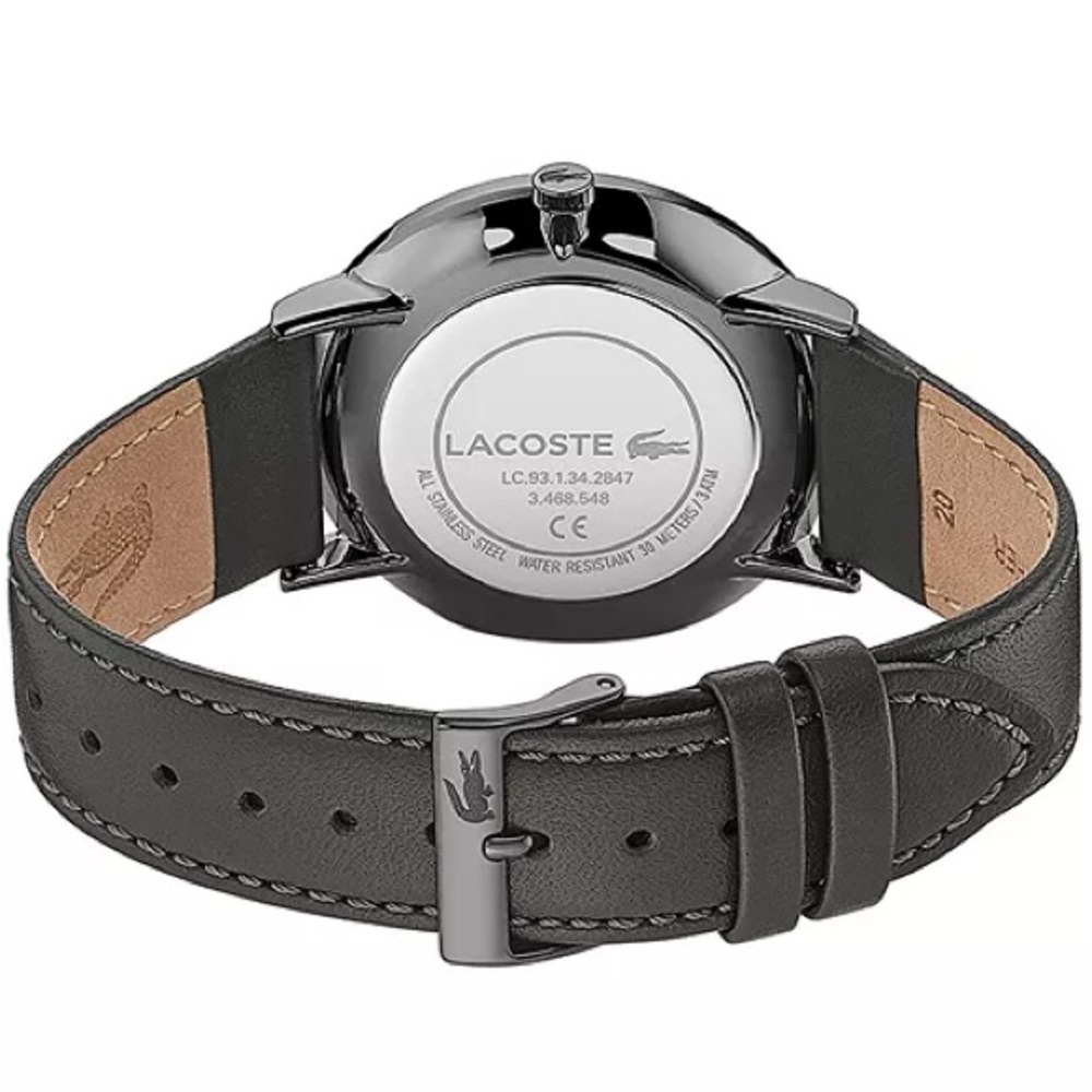 COPY - 🖤🖤Lacoste Women's Swiss Moon Gray Leather Strap Watch 40mm - Picture 3 of 5